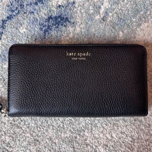 Kate Spade large zip around continental wallet - Black Roulette